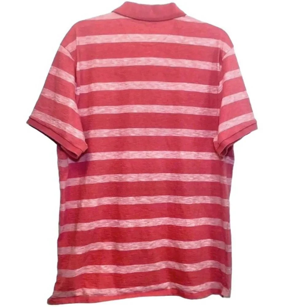 Banana Republic Striped Polo in Pink/Pink Heather Men’s XL